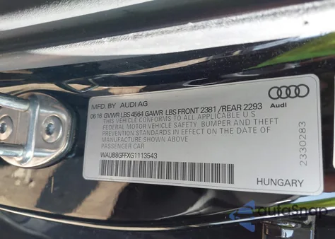 2016 Audi A3 2.0T Premium from USA, damaged, VIN WAUB8GFFXG1113543